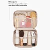 Hanging Makeup Bag, Multi-pocket Zipper Closure Portable Cosmetic Bag Travel Toiletry Bag with Mirror 4