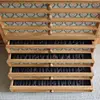 Vintage Wooden Drawer Cabinet Multi-Layer Classification Storage Box Fabric-Covered Organizer Drawer A4 Paper Stamp Organize Box 2