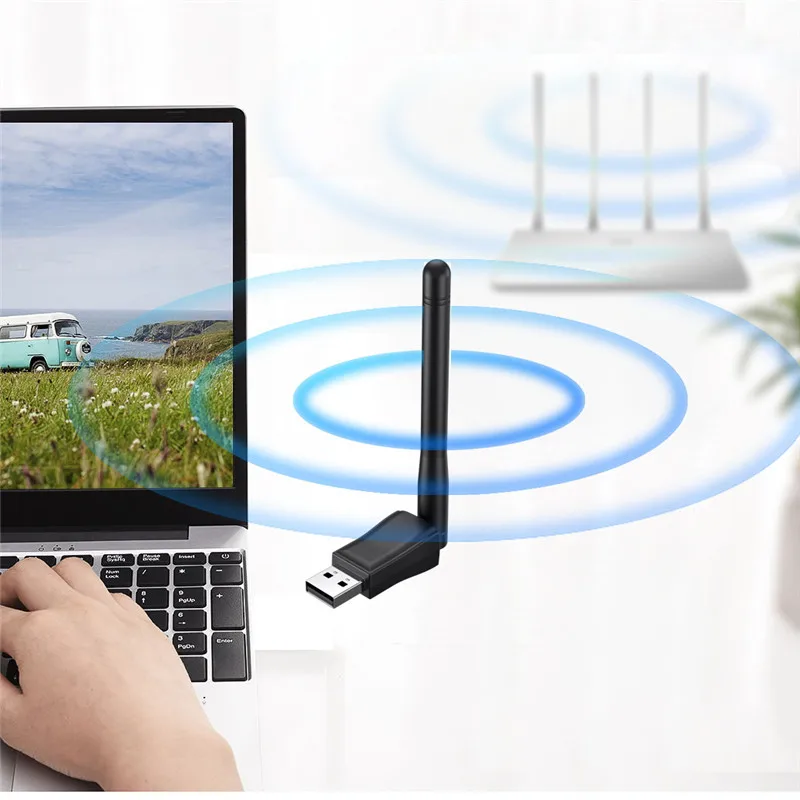 150Mbps Mini USB WiFi Adapter 2.4GHz Wireless Network Card Wi-Fi Receiver Dongle with Antenna 802.11 b/g/n for PC Laptop wifi network card