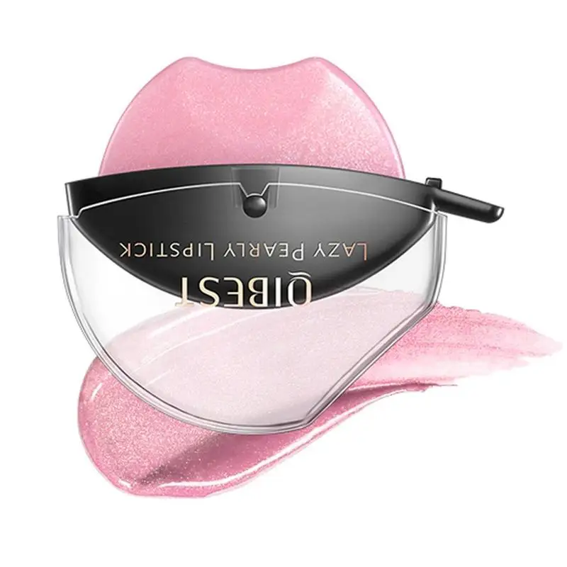 

Lazy Lipstick Long Lasting Makeup Lip-Shaped Lipstick Pearlescent Moisturizing Lip Gloss Waterproof Lazy Pearl Lip Stick