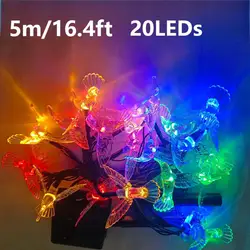 Solar - Powered Hummingbird Fairy Lights - Decorative Outdoor LED String Lights for Garden, Yard, and Fence, Waterproof with 8 Lighting Modes (Polychrome)