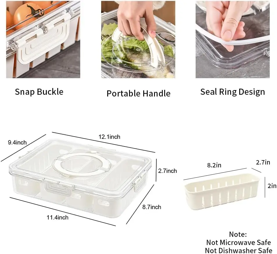 Snackle  Charcuterie Container, Divided Serving Tray with Lid, Fruit  Containers for Fridge, Portable Snack Platters, Veggie Tra 2
