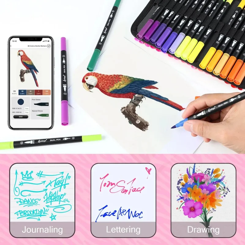 12-120 colors Dual Tip Watercolor Brush Pen Kids Adults Artist Fine Point Coloring Markers Art Supplies for Artist Painters marker pens color marker pens marker pen art marker pens art markers