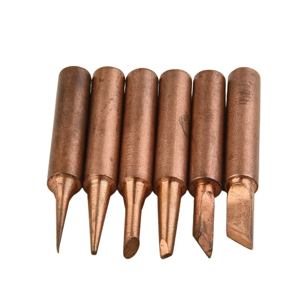 7pcs Copper 900M-T Soldering Iron Tip Handle Adapter Set For 936 937 938 969 8586 852D Soldering Station
