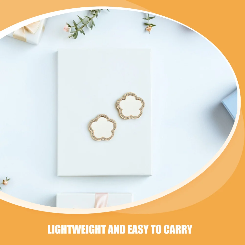 5개 미니 메이크업 거울 꽃무늬 휴대용 컴팩트 지갑 거울 휴대폰 카메라 반사 여성용 손거울