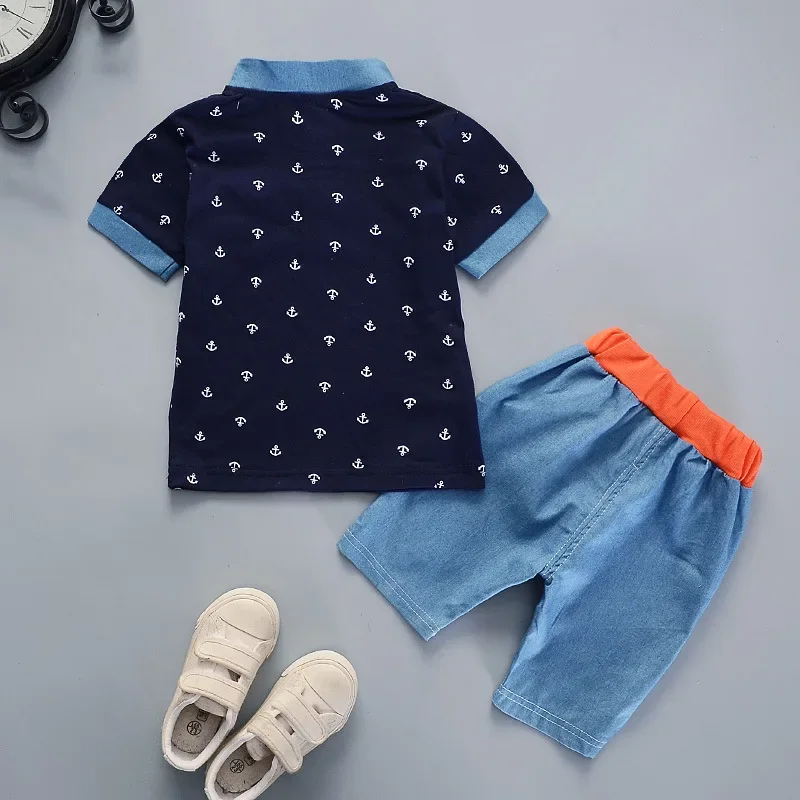 2 pieces Summer Boys Clothes Sets Baby Boy T-shirt Shorts Cotton Clothing