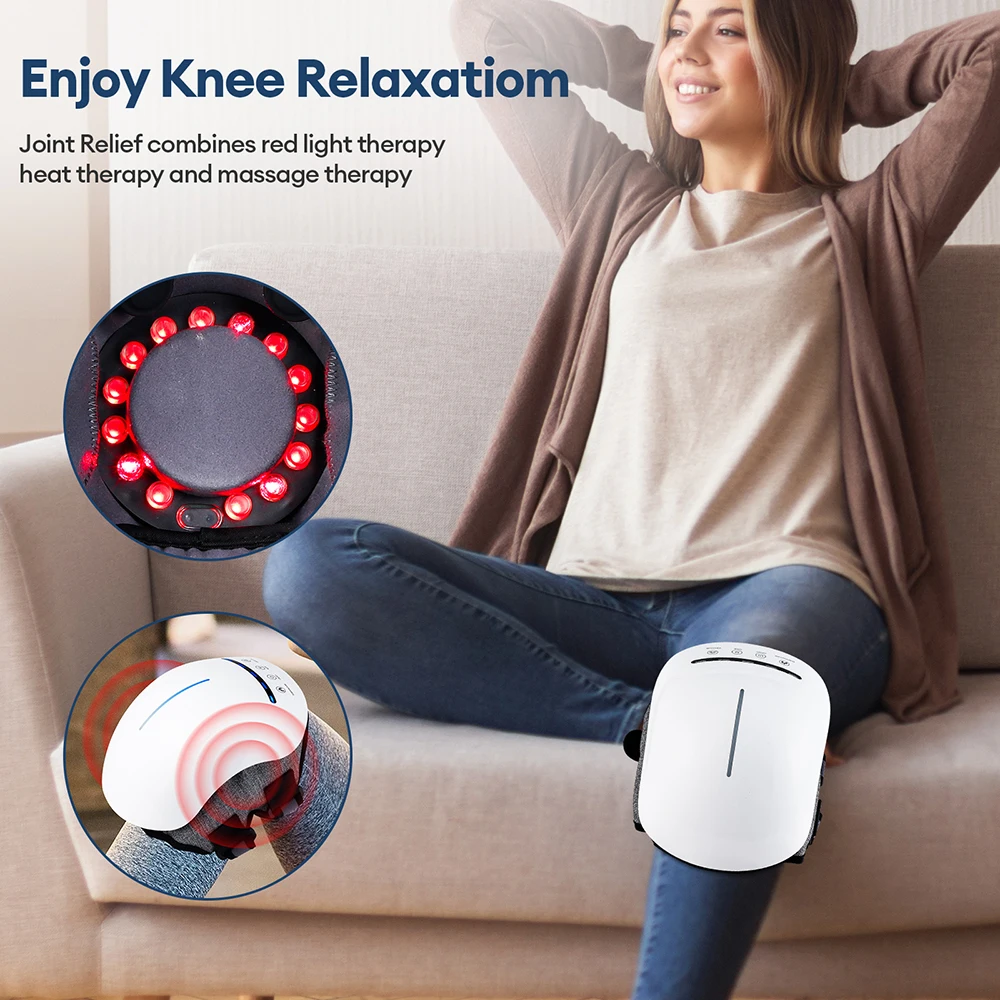 Electric Smart 6-Head Knee Massager Vibration Air Pressure Kneading Hot Compress Knee Massage Machine Wireless Knee masajeador