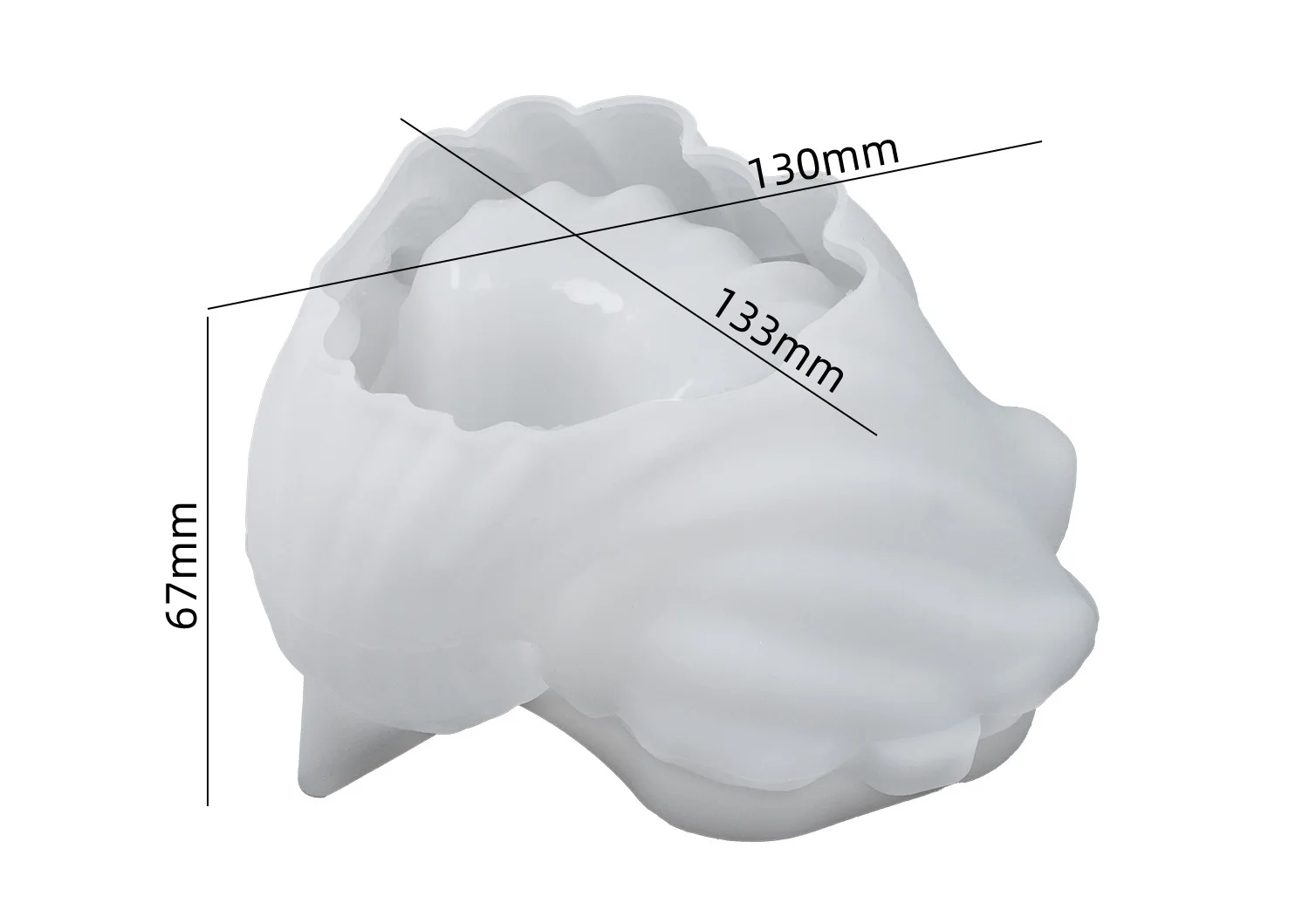 Description Picture 2 of itemConch Candle Jar Silicone Molds DIY Handmade Scented Wax Jewelry Storage Box Making Molds Plaster Cement Mould Home Decor Crafts