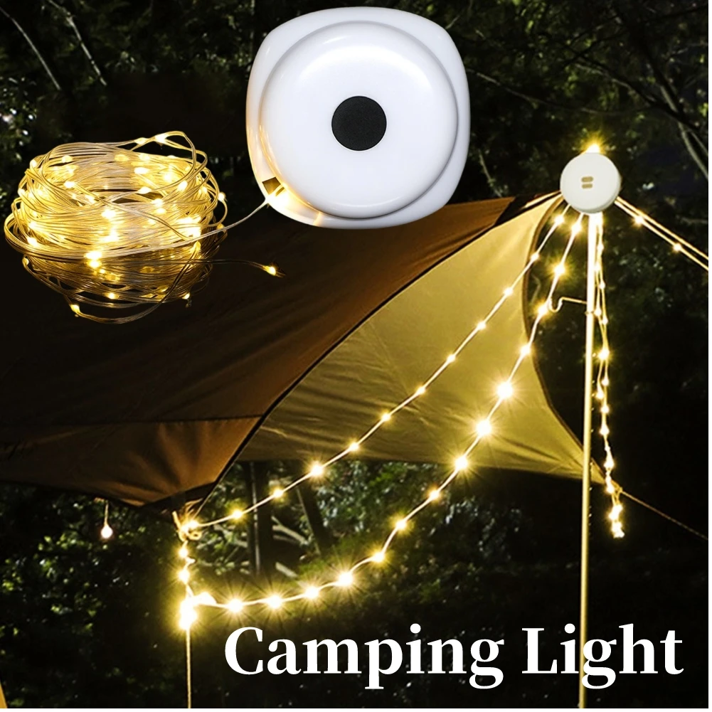 

Портативные лампы для кемпинга, яркая строка с компасом, подвесной светильник для зонтика, палатки, балкона, искусственного освещения, беседки, сада, 200 люмен