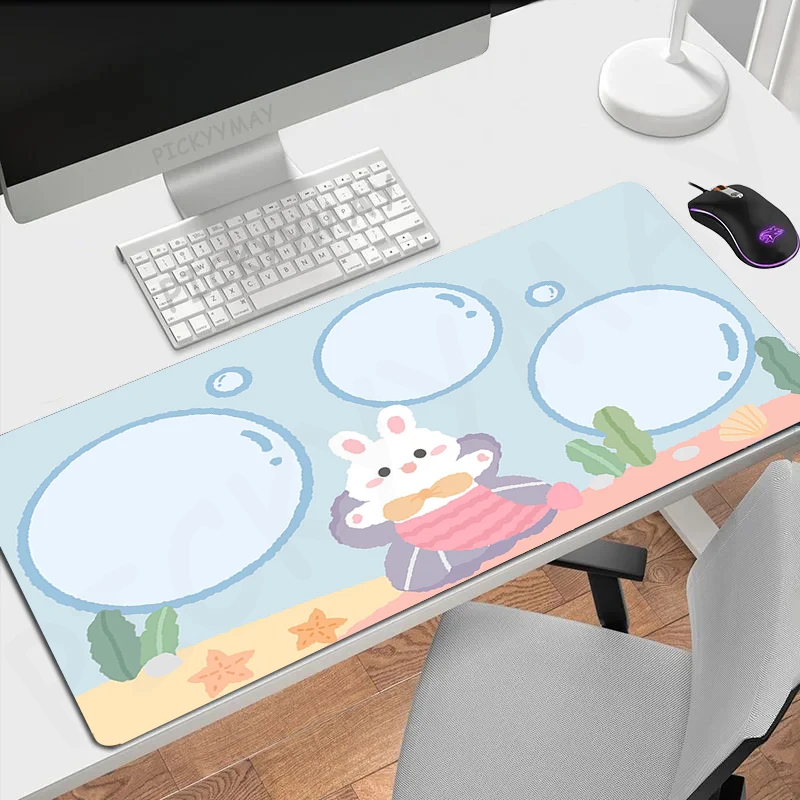 Mouse Pads Cute Rabbit And Bear Table Mats Computer Mousepad Company Big Desk Pad 100x50cm Large Gamer Mousepads Mouse Mat
