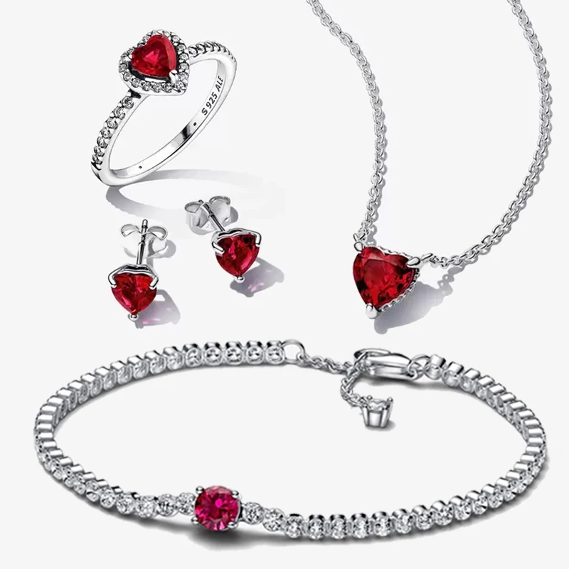 

Jewelry Sets Women Wedding Luxury Zirconia Chain Neckles Ear Ring 925 Sterling Silver Certified Original Wholesale Free Shipping