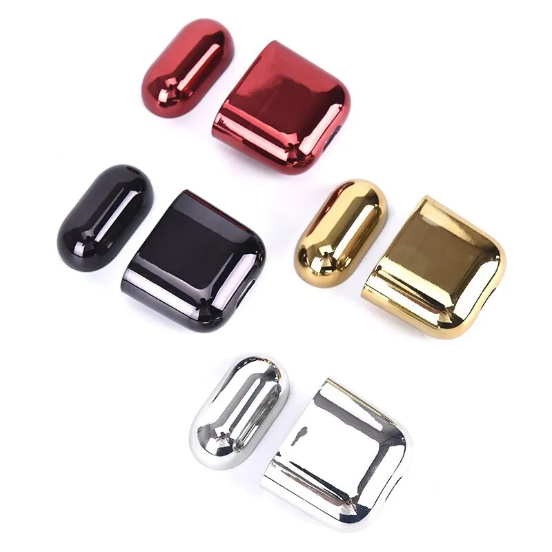 Electroplated Hard Shell Earphone Shell for Apple Airpods Protective Case Luxury Gold Box All New Anti-fall Cover For Airpods 2