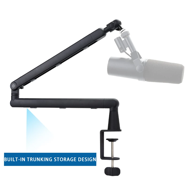 마이크 암, AK-55 데스크 로우 프로파일 금속 조절식 마이크 붐 암 스탠드, 블루예티, 스노우볼 아이스, 하이퍼엑스 쿼드캐스트, 솔로캐스트용
