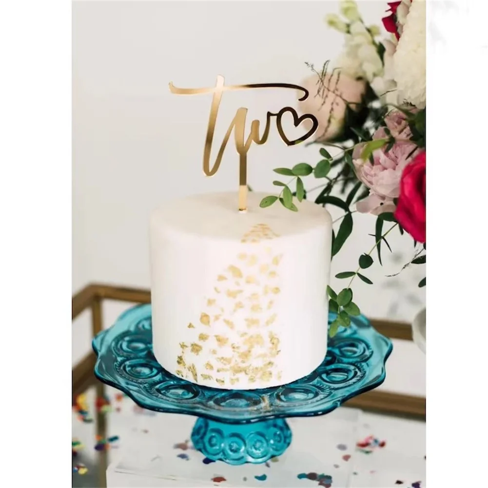 Happy Birthday Child One Two Three Years Gold Acrylic Cupcake Topper for Baby Birthday Party Cake Decorations party decorations birthday party supplies cake topper cake decorations cake toppers