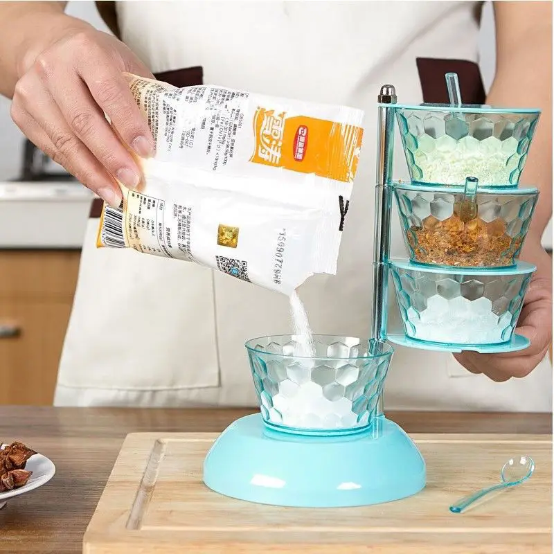 Seasoning box, seasoning jar, rotatable combination set, kitchen storage box, shelf, household essentials