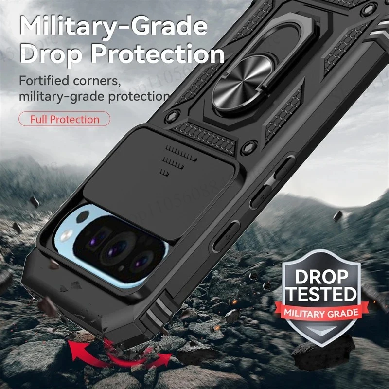 Heavy Duty Shockproof Magnetic Case with Ring Car Holder Rugged Protect Cover