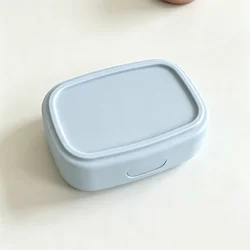 Vibrant Compact Contact Lens Case with Mirror - Portable Soaking Storage Kit (Blue)