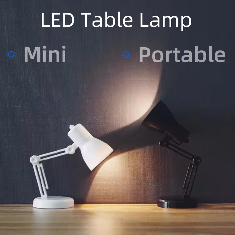 LED Mini Warm Color Eye Protection Table Lamp Foldable Creative Small Book Lamp Multi-angle Adjustable Study Small Desk Lamp
