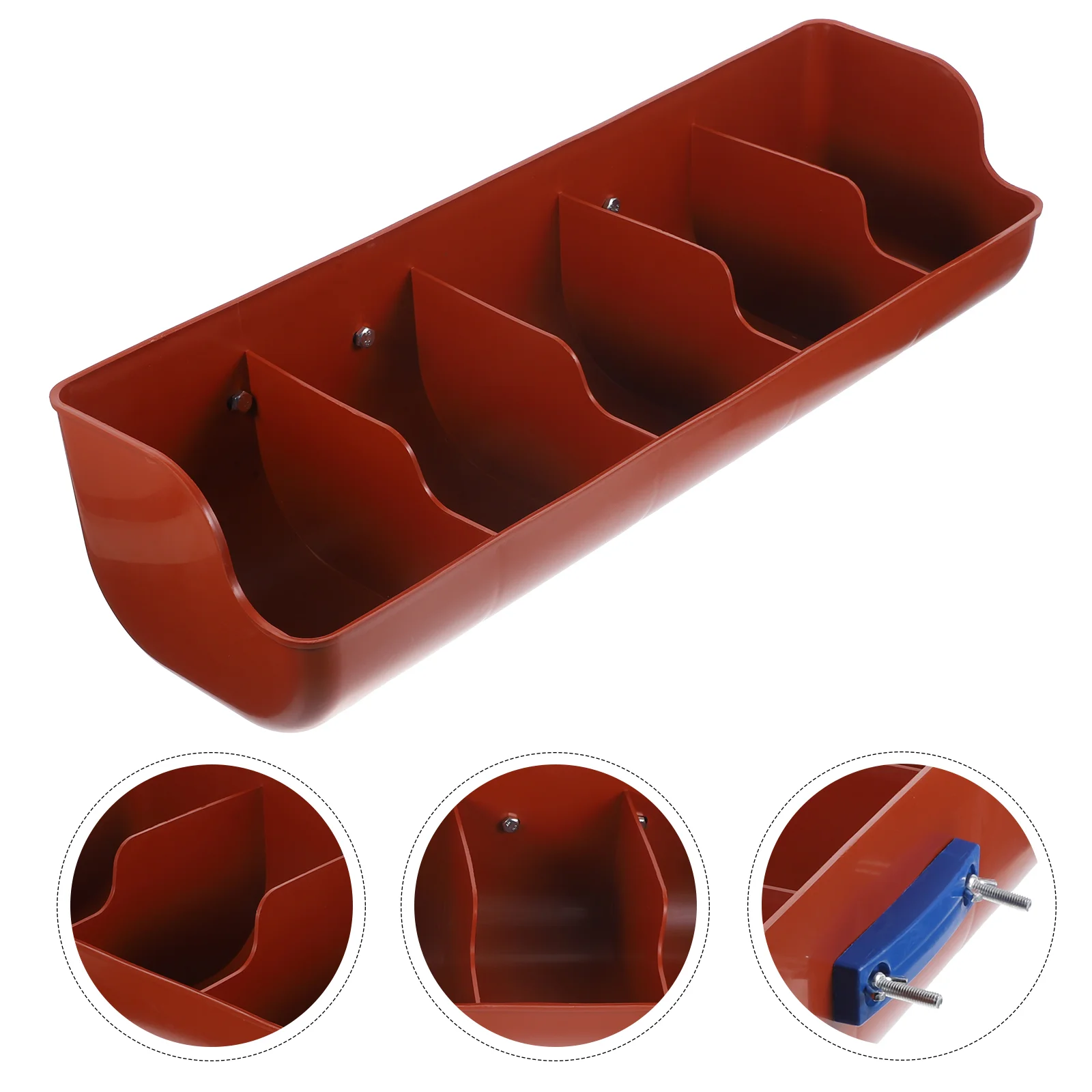 

Pig Feeder Trough 5 Slots Fence Poultry Feeder Cattle Goat Sheep Pig Food Trough Bucket Livestock Feeding Manger Groove