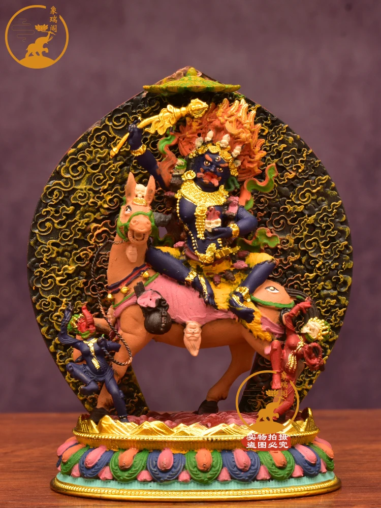 

Тантрическая домашняя статуя Будды благоприятной богини из чистой меди, окрашенная тибетская благоприятная богиня, бронзовые украшения Seiko 11 см.