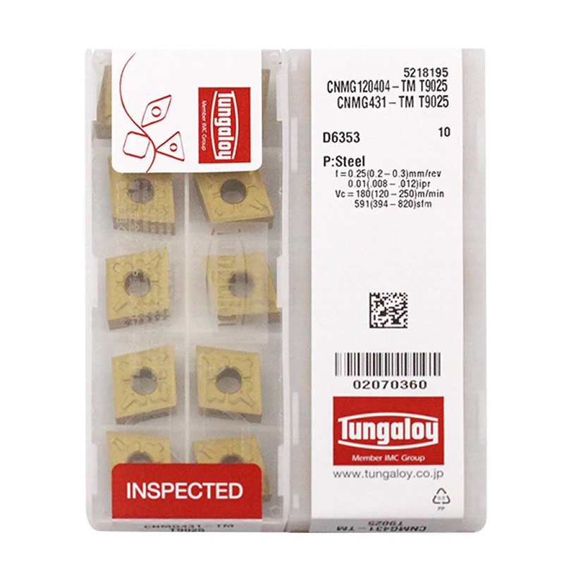 Tungaloy оригинальные CNMG CNMG120404 CNMG120408 CNMG120412 TM T9015 T9025 T9115 T9125 T9215 T9225 CNC режущие Токарные вставки, 10 шт.
