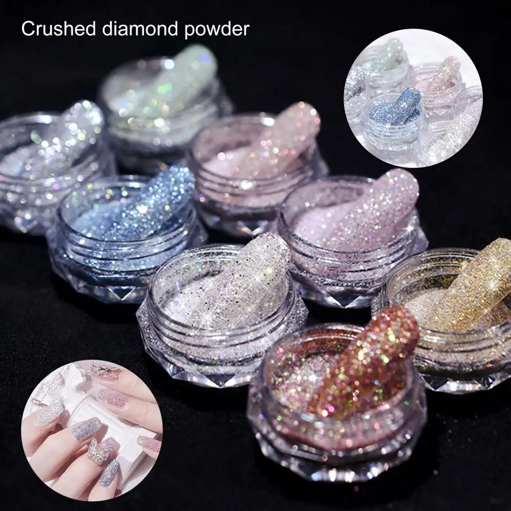 Practical Nail Powder Healthy Wide Application Natural Ingredient Iridescent Shiny Nail Art Powder