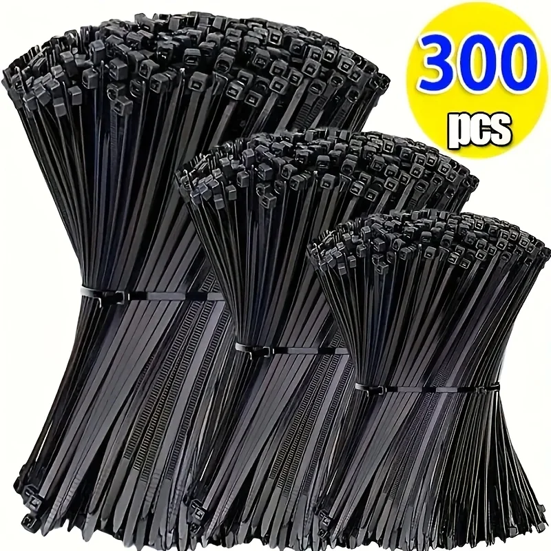 1000 Stück Kabelbinder | 203x4 Mm Nylon Mit Gebogener Spitze | 22 Kg Zugfestigkeit, Selbstsichernd, Schwarz