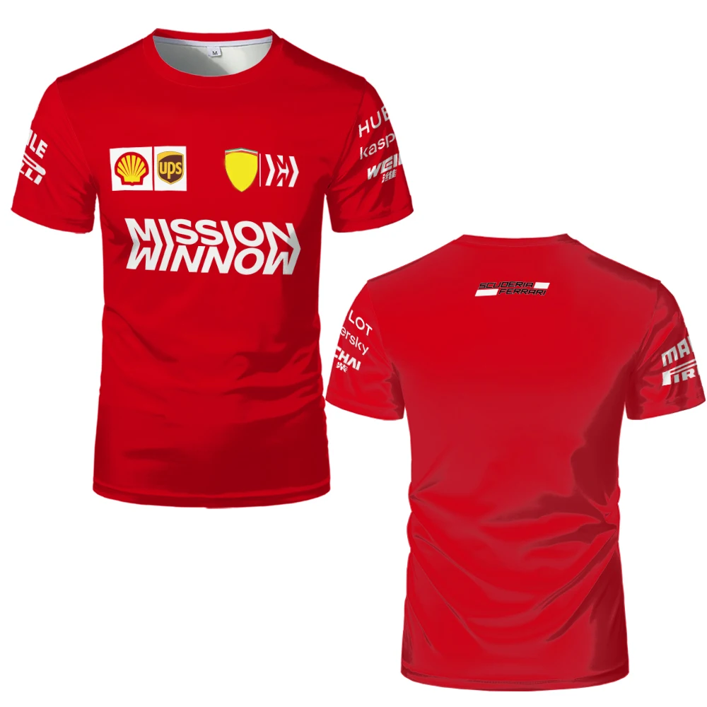 Футболки F1 Ferrari с 3D принтом гоночного автомобиля уличная одежда для мужчин и