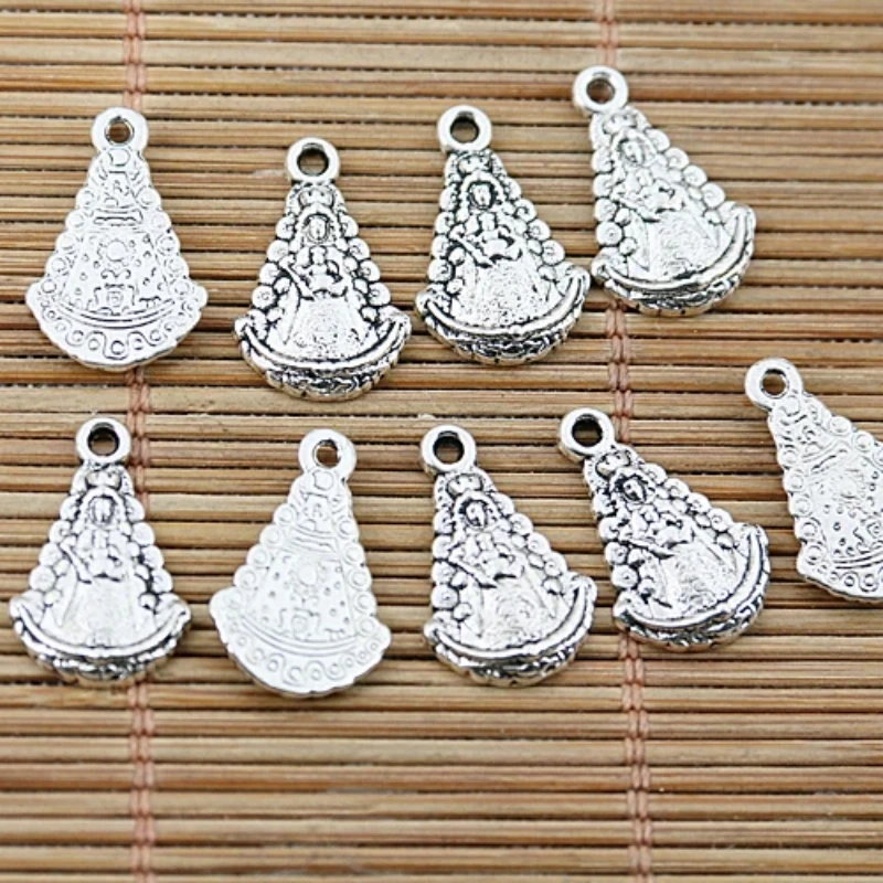 

20pcs 17*11mm Hole 1.5mm Tibetan Silver Religious NTRA SRA DEL Portrait Charms EF1526