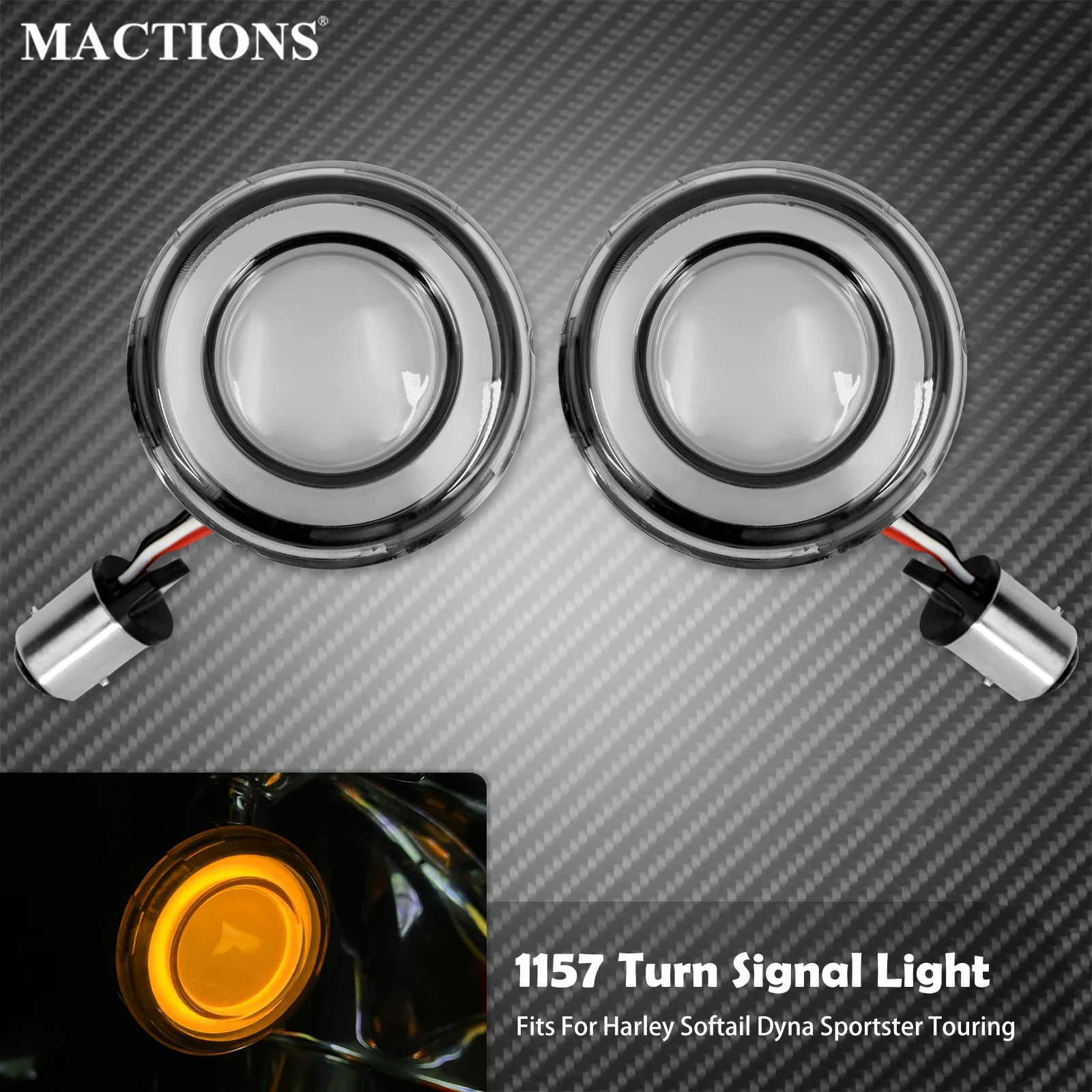 Motorcycle 1157 Bullet Style LED Amber Turn Signal Light Indicator Red Running Lamp For Harley Sportster Touring Dyna Softail
