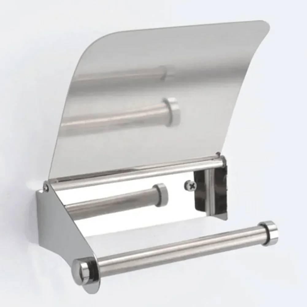 Stainless Steel Chrome Finish Toilet Tissue Roll Wall Mounted Holder Paper Stand Dispenser 13x14x4.5cm 1pc toilet paper holder,toilet paper rack,toilet roll holder,tissue holder
