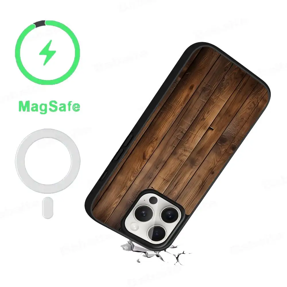 Wood Texture Art MagSafe Phone Case - Shockproof Cover
