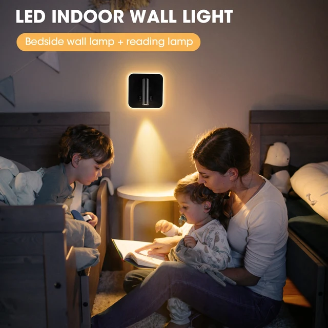 휴대 전화 충전이 편리한 침실용 LED 조명