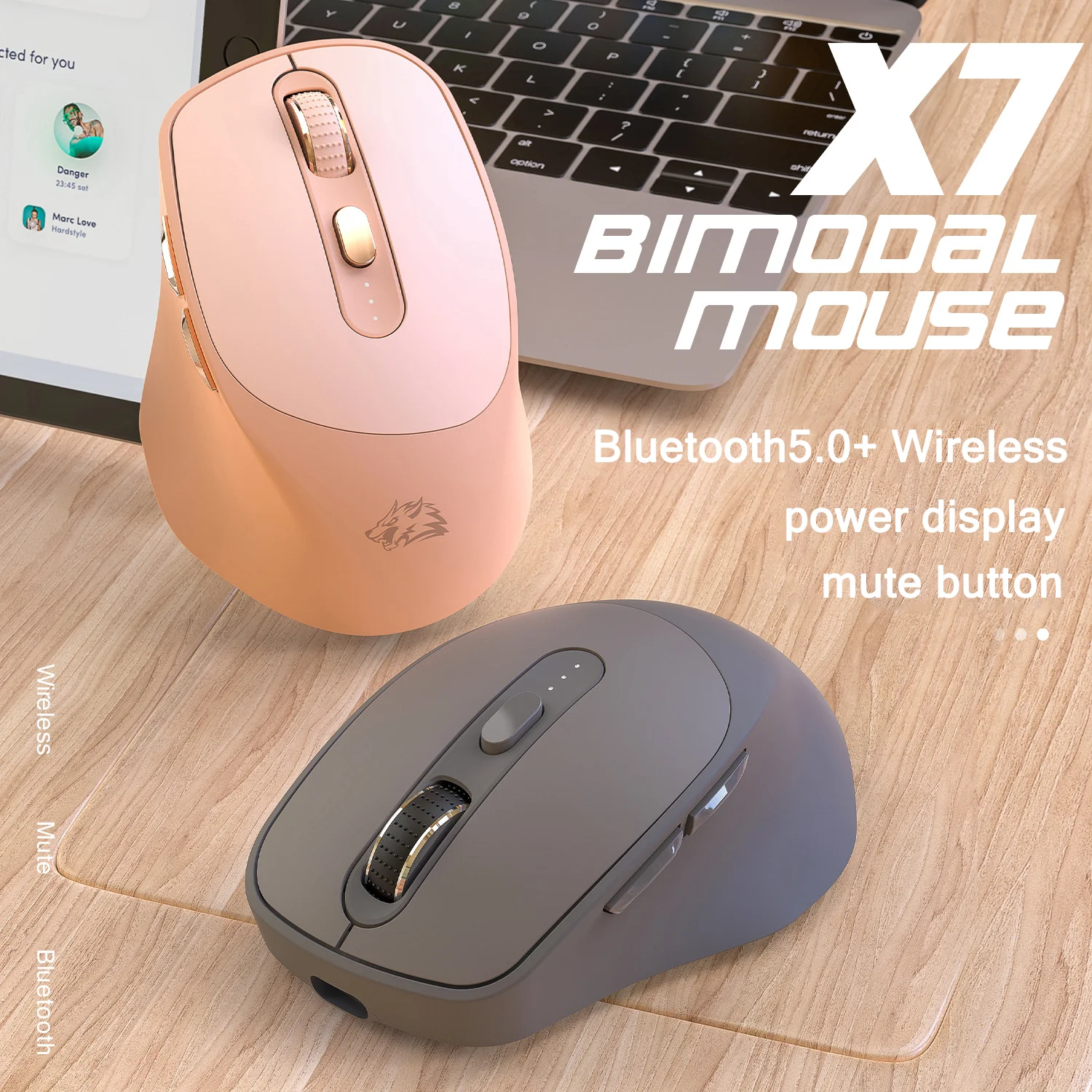 

Dual Mode 2.4G Wireless Bluetooth Mouse Ergonomic Silent Gaming Mause USB Optical Computer Home Office Mice For PC Laptop Tablet