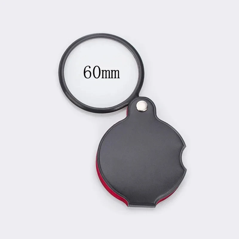 Portable Mini Magnifying Glass with Leather Case - Handheld 6/8X Magnification Lens for Reading and Jewelry Gifts