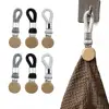 2pcs Cotton Rope Clip Hanging Clip Braided Cotton Loop Towel Clip with Metal Clamp for Home Decoration Bathroom Kitchen Storage 1