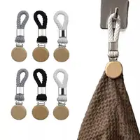 2pcs Cotton Rope Clip Hanging Clip Braided Cotton Loop Towel Clip with Metal Clamp for Home Decoration Bathroom Kitchen Storage 1