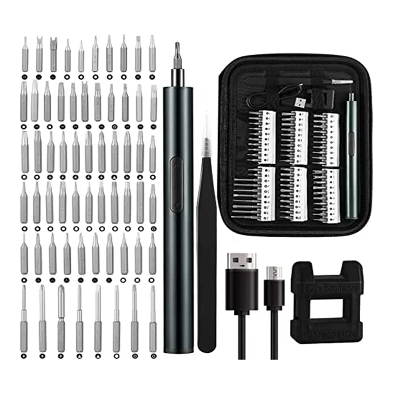 

Mini Electric Screwdriver Cordless Rechargeable Portable Small Power Precision Screwdriver Set With 60 Precision Bits