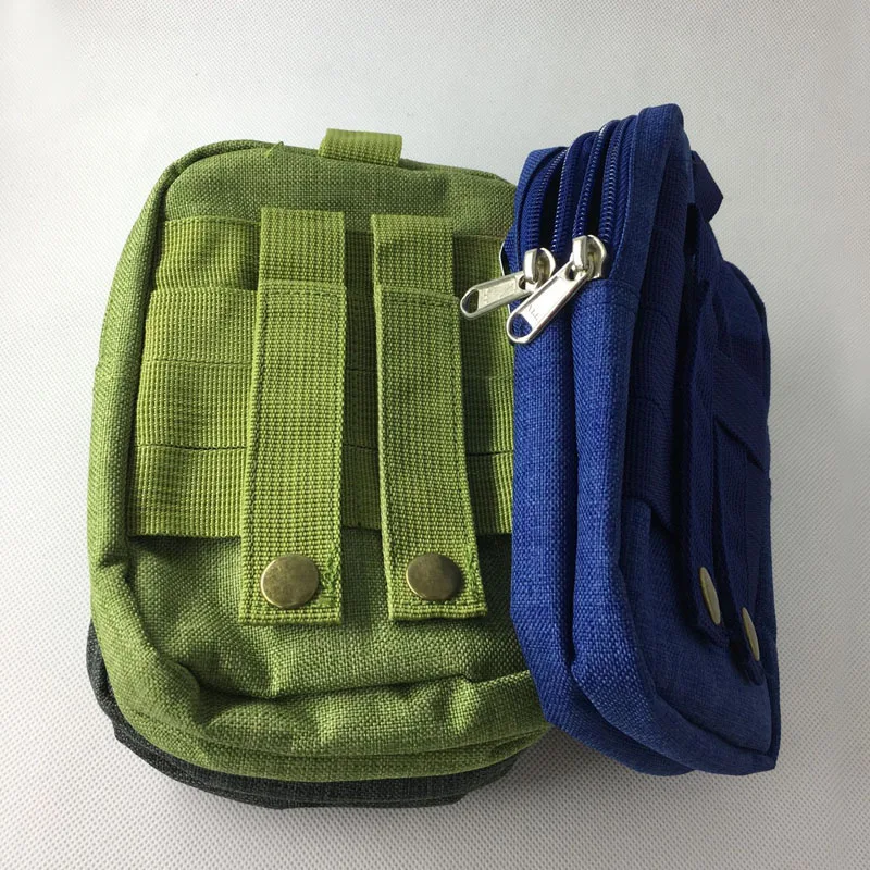 1PC Tactical Molle Pouch Belt Waist Pack Bag Durable Canvas Outdoor Running Gadgets EDC Tool Zipper Waistpacks Pen Torch Holster