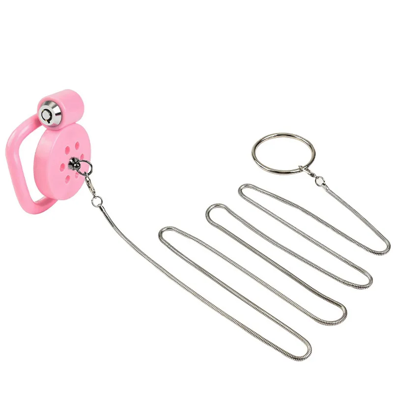 Men's ABS bird cage chastity lock catheter accessories traction rope