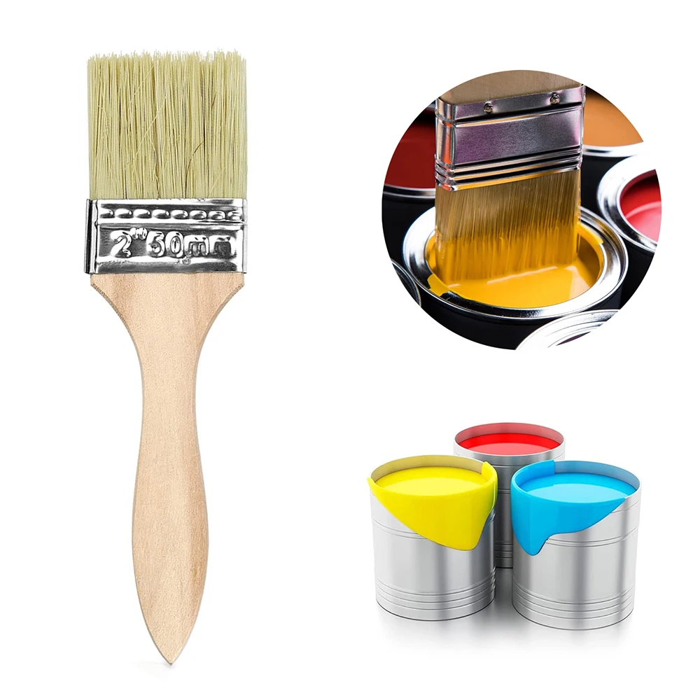 5Pcs Paint Brush Set Furniture Handle Wall Painting Soft Hair Wooden Handle