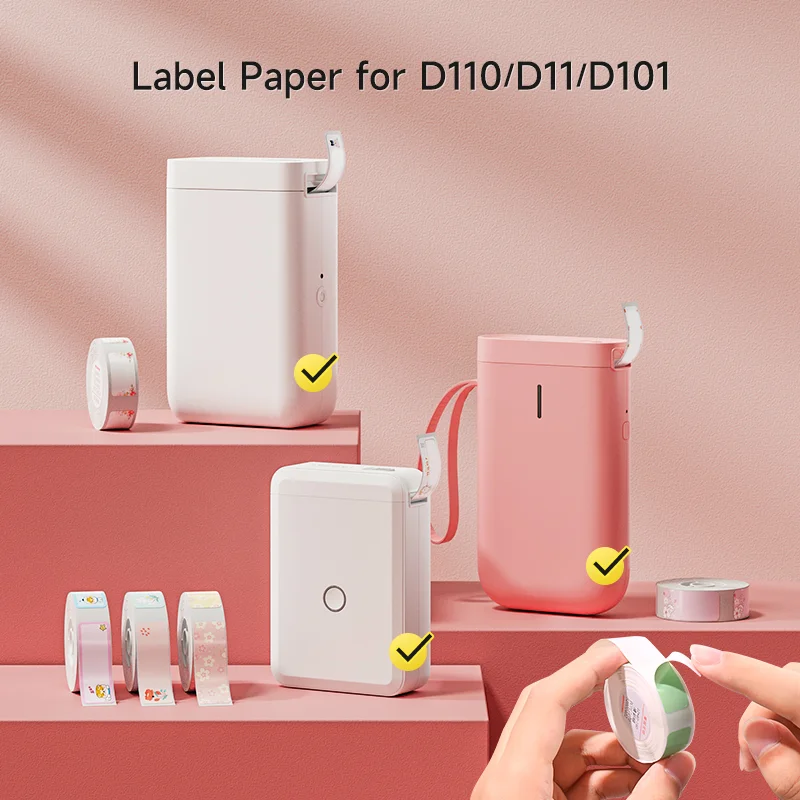 Niimbot D11 D110 무선 라벨 프린터 용 멀티 컬러 D11 인쇄 라벨, 방수 오일 방지 찢어짐 방지 감열 라벨 용지