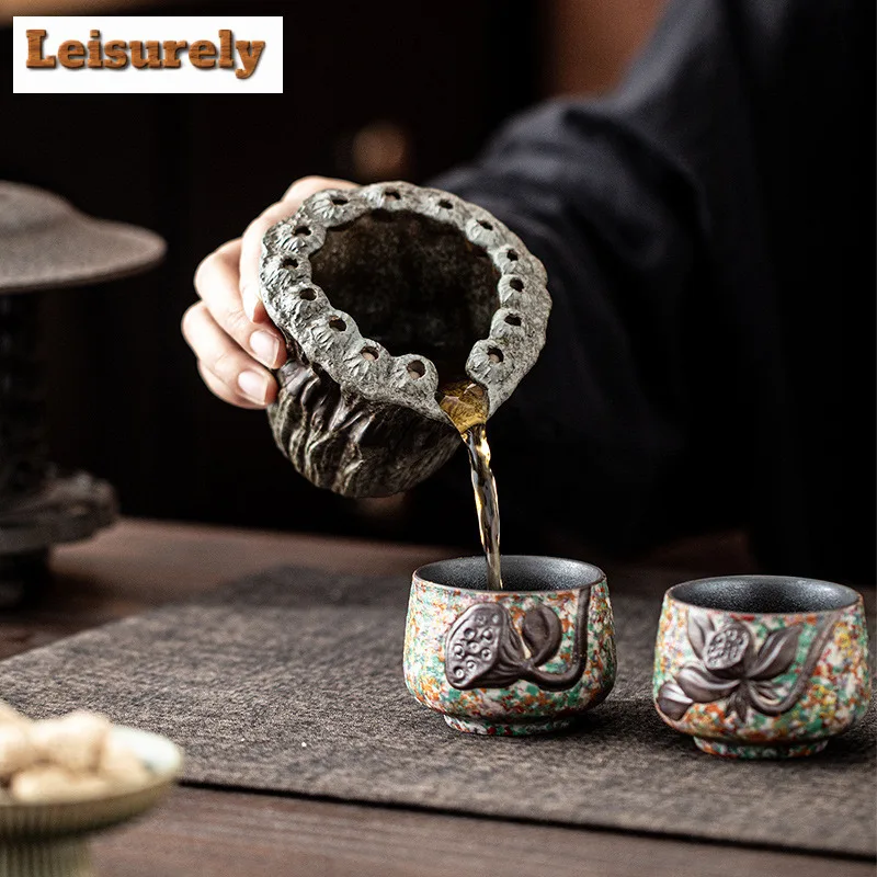 210ml Lotus Pod Tea Pitcher Pour Tea Cha Hai Dispenser Justice Cup Flower Tea Fair Mug Chinese Tea Set Decoration Supplies Craft