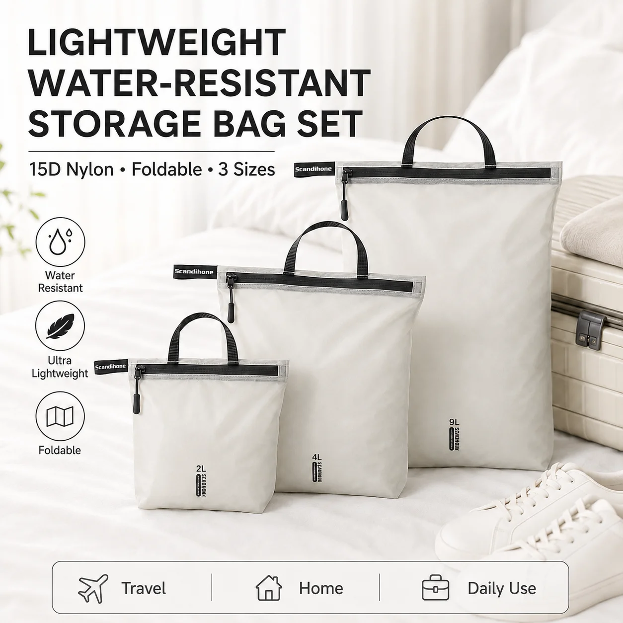 Waterproof Travel Packing Organizer – Translucent Luggage Accessory Set