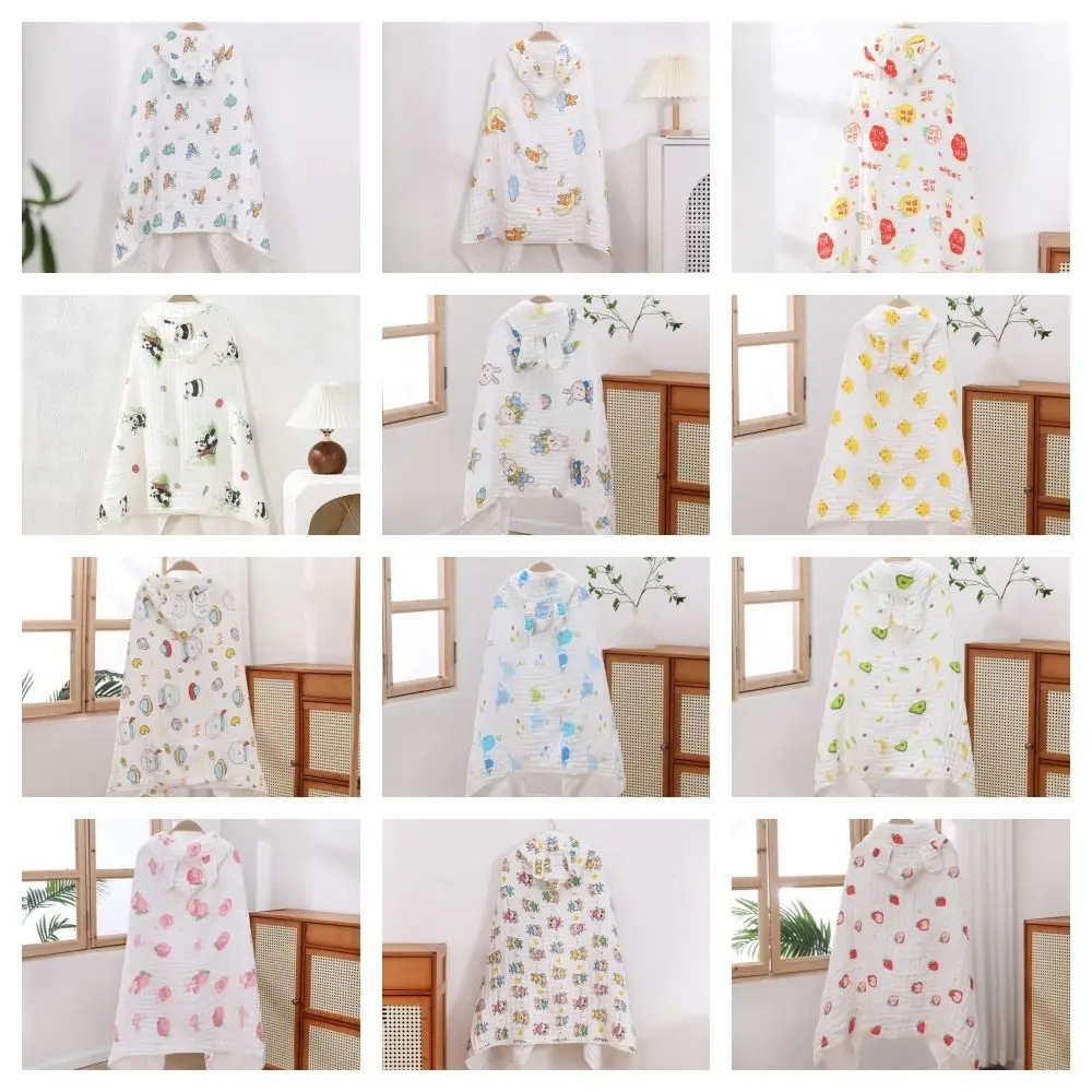 Cloak Cotton Hooded Cape Towels Rabbit Bear Cartoon Blanket Wrap Soft Cute Sleepwear Bathrobe