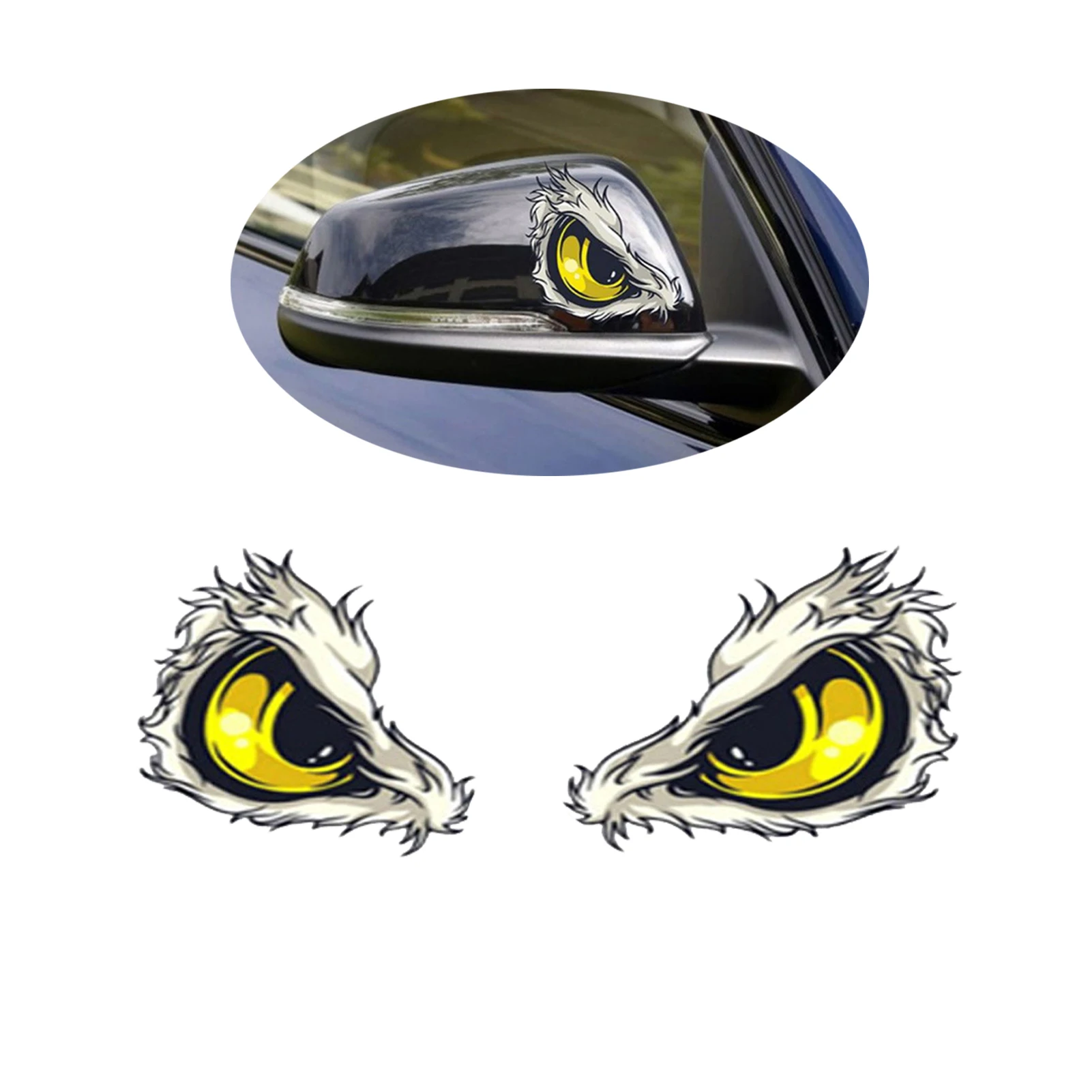 Adesivo per auto 3D occhi di gatto riflettenti impermeabili specchietto retrovisore laterale creativo decorazioni divertenti adesivi per decalcomanie accessori per auto  34