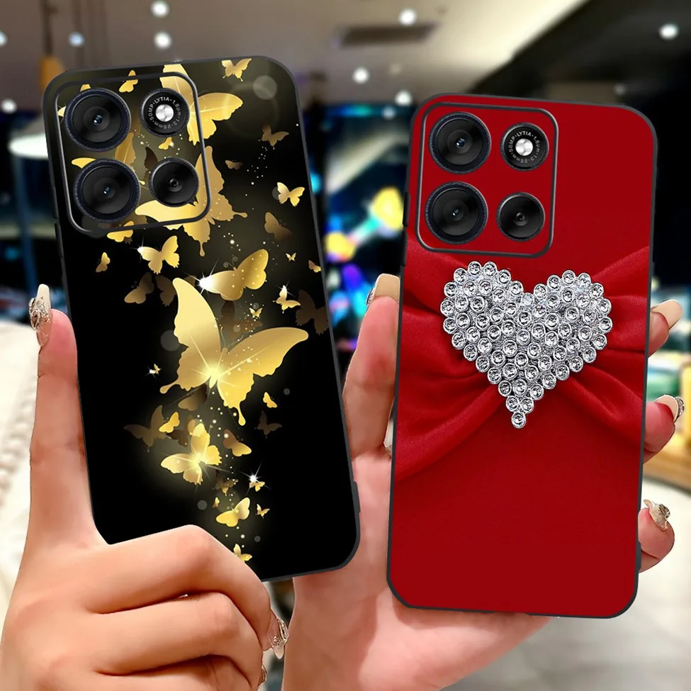 Cute Cartoon Cat & Butterfly Luxury Phone Case – Stylish Protection