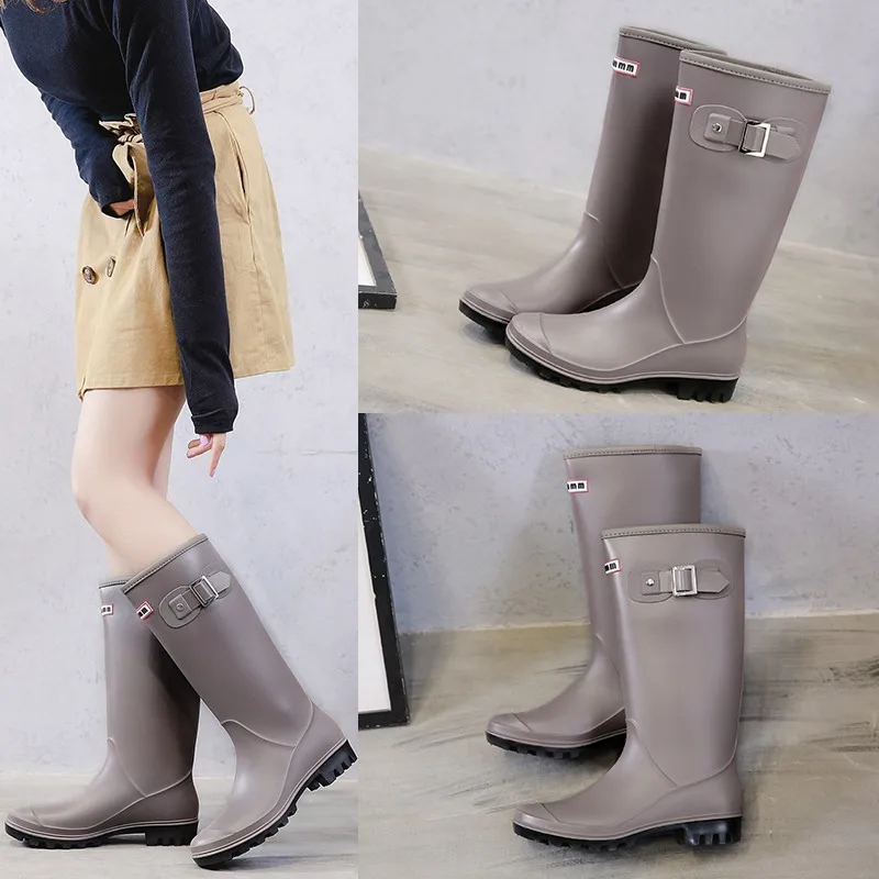 Women Knee-High Rainboots Waterproof Shoes