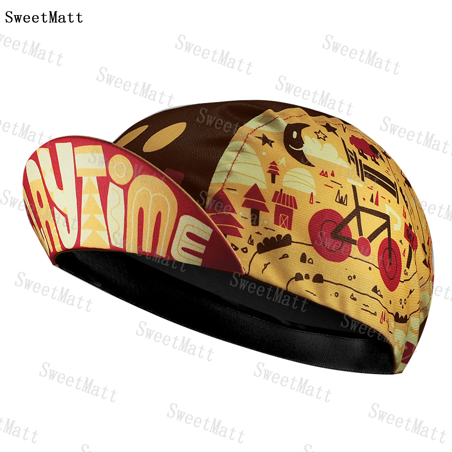 

Летняя новая быстросохнущая эластичная Кепка SweetMatt из полиэстера 100% для велоспорта с ярким и ярким принтом