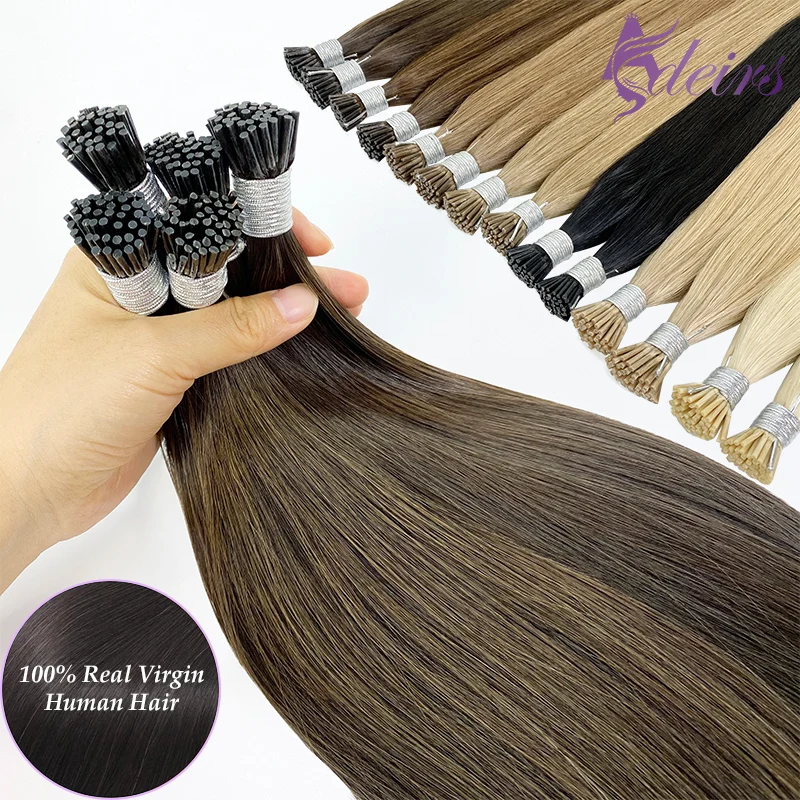 ADEIRS Virgin Hair I Tip Hair Extensions Natural Real Human Fusion Keratin Capsule Black Brown Blonde Straight